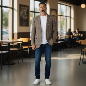 Alexander Shields Houndstooth Blazer 37R Career Dark Academia Wool Preppy Bloke